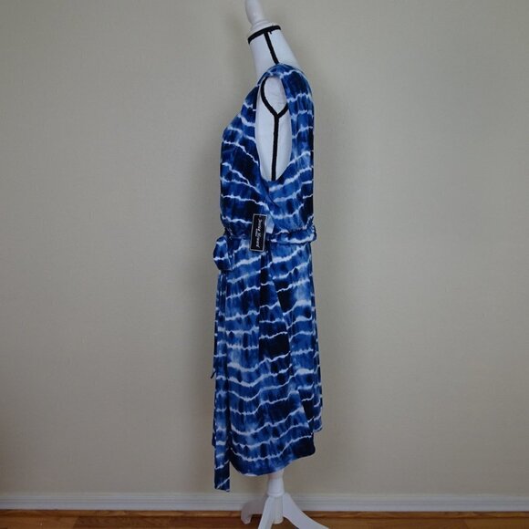 Jessica Howard Tie Dye Dress Women's Plus Size 22W Blue Stretch - Picture 4 of 8